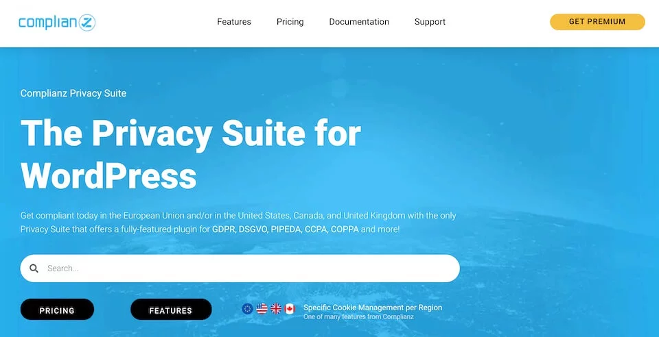 Screenshot Complianz Cookie Plugin